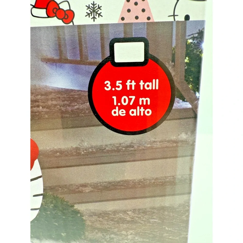 New Airblown 3.5‎ ft Hello Kitty Christmas Inflatable Lights Up Red Dress